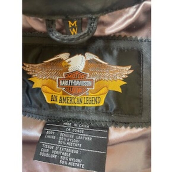 HARLEY DAVIDSON Med weight Black Leather Jacket M - Picture 3 of 9